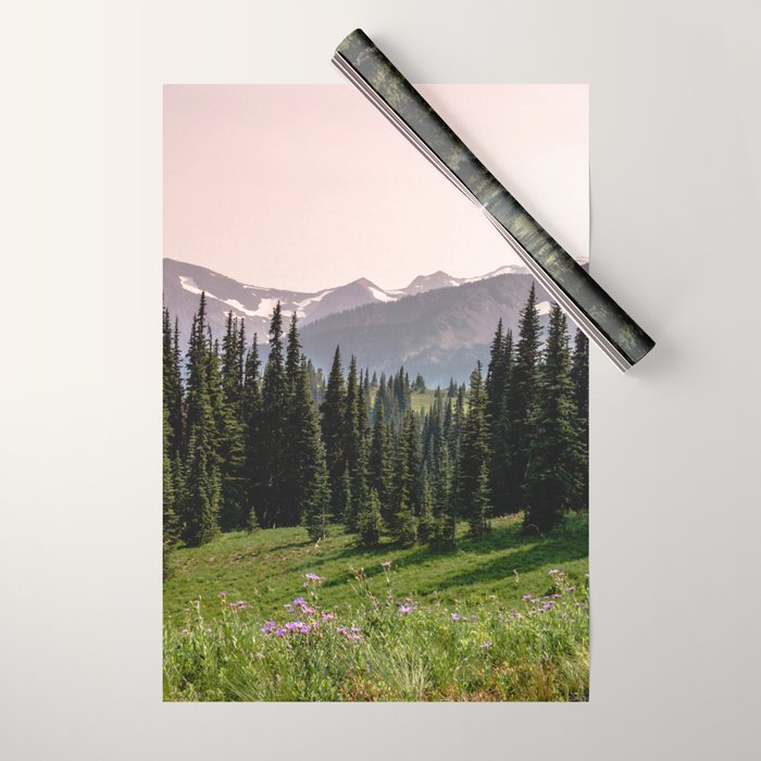 Mount Rainier Summer Adventure X - Pacific Northwest Mountain Landscape Wrapping Paper Gallery Image 1
