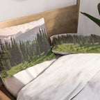 Mount Rainier Summer Adventure X - Pacific Northwest Mountain Landscape Pillow Sham Gallery Image 2