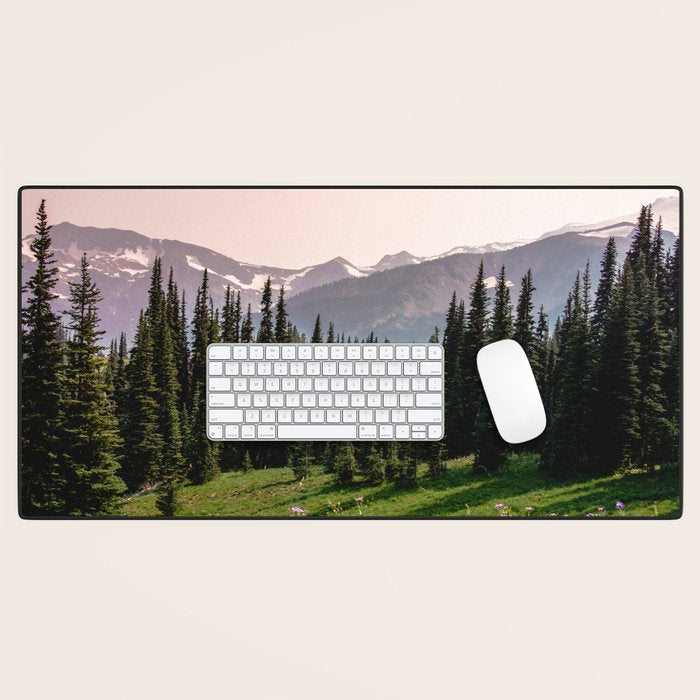 Mount Rainier Summer Adventure X - Pacific Northwest Mountain Landscape Desk Mat Gallery Image 1