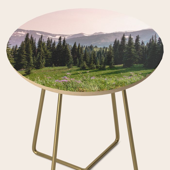 Mount Rainier Summer Adventure X - Pacific Northwest Mountain Landscape Side Table Gallery Image 2