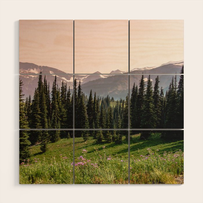 Mount Rainier Summer Adventure X - Pacific Northwest Mountain Landscape Wood Wall Art Gallery Image 1