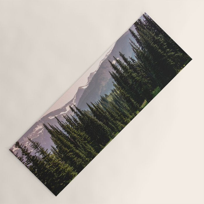 Mount Rainier Summer Adventure X - Pacific Northwest Mountain Landscape Yoga Mat Gallery Image 1