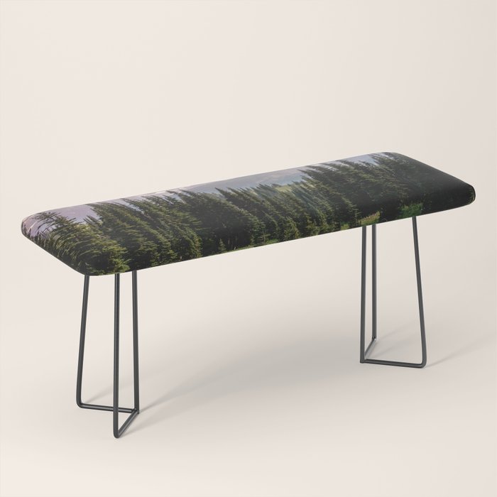 Mount Rainier Summer Adventure X - Pacific Northwest Mountain Landscape Bench Gallery Image 1