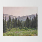 Mount Rainier Summer Adventure X - Pacific Northwest Mountain Landscape Throw Blanket Gallery Image 2