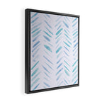 Baby blue and teal herringbone - watercolor brush strokes Framed Canvas Print Gallery Image 2