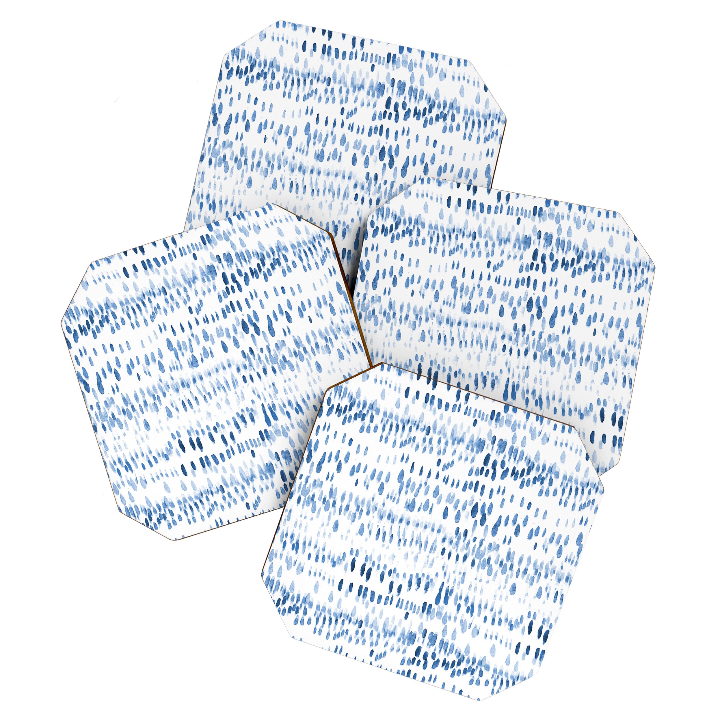 Baby blue boho vibes - watercolor brush strokes Coaster Gallery Image 1