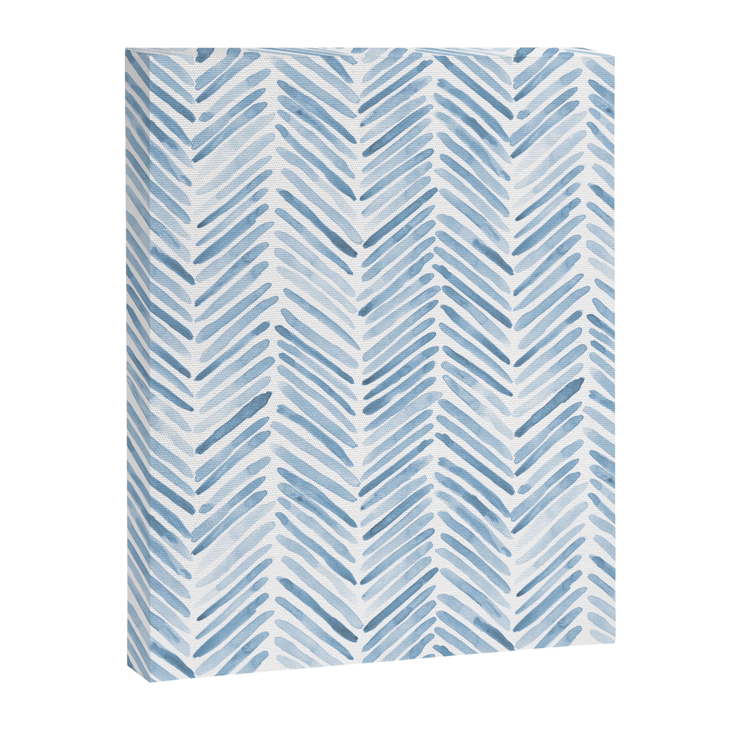 Baby blue watercolor herringbone  Canvas Print Gallery Image 8