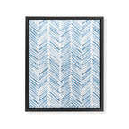 Baby blue watercolor herringbone  Framed Canvas Print Gallery Image 8