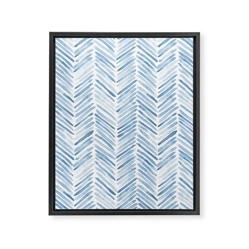 Baby blue watercolor herringbone  Framed Canvas Print Gallery Image 8