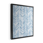 Baby blue watercolor herringbone  Framed Canvas Print Gallery Image 2