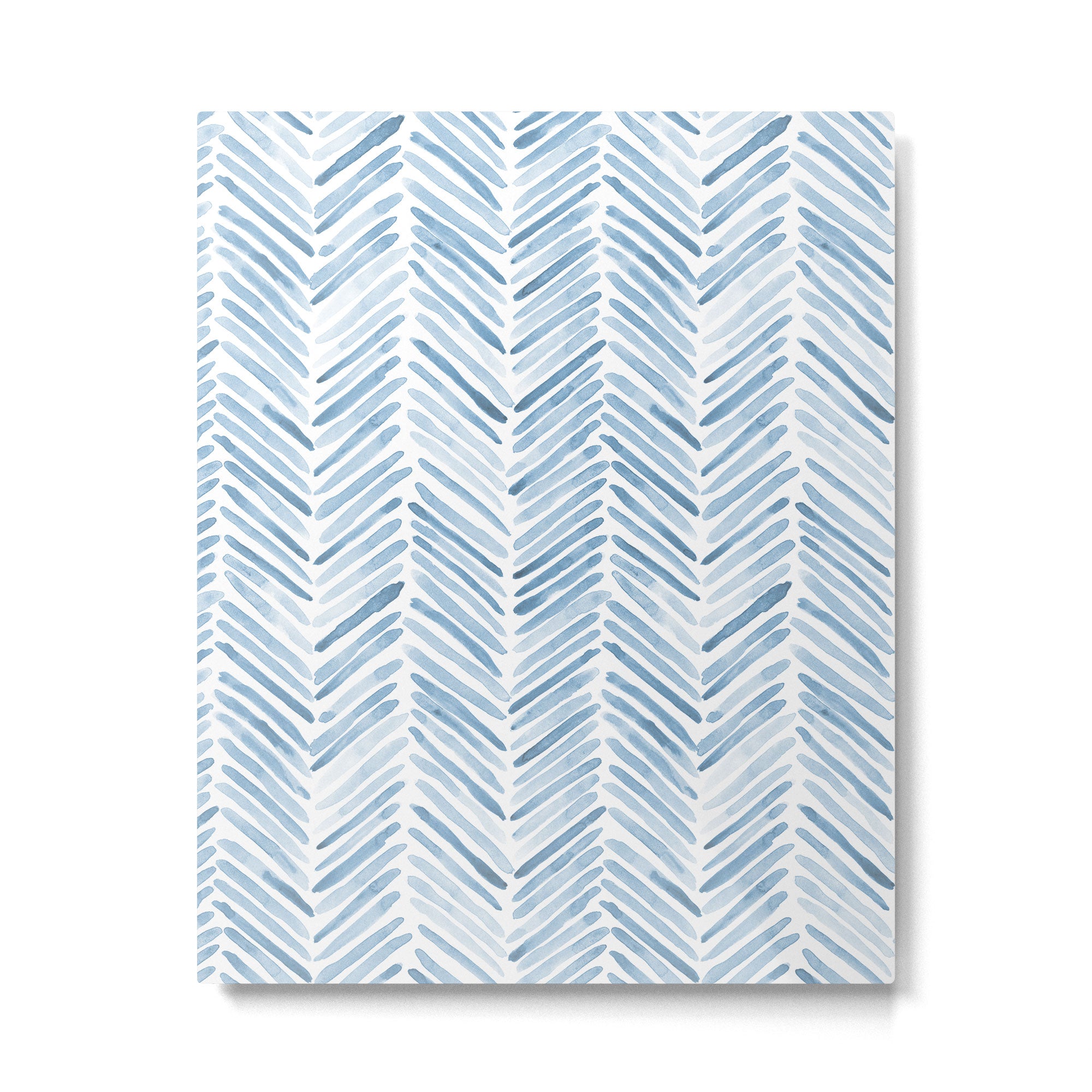 Baby blue watercolor herringbone  Metal Print Gallery Image 6