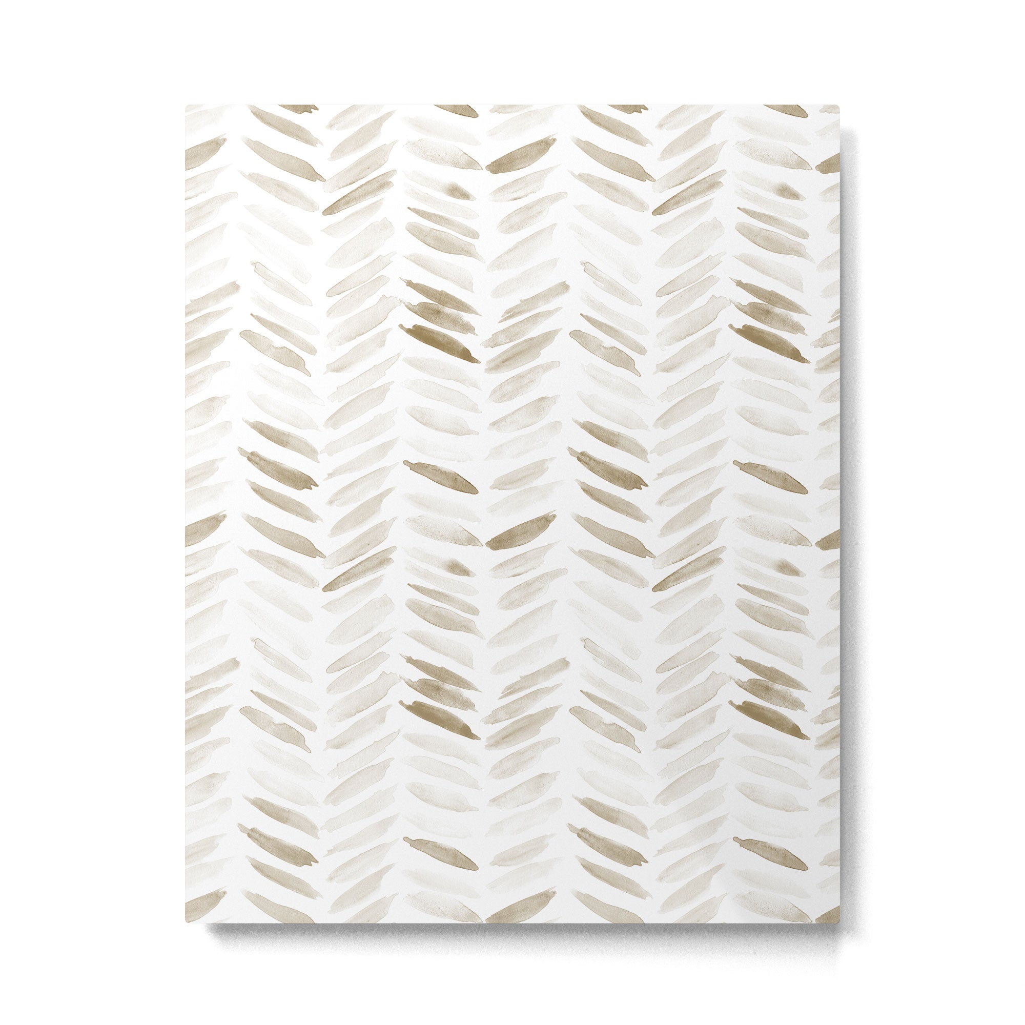 Boho herringbone in coffee shades - watercolor chevron  Metal Print Gallery Image 6