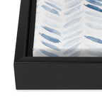 Denim blue watercolor chevron - painted herringbone  Framed Canvas Print Gallery Image 3
