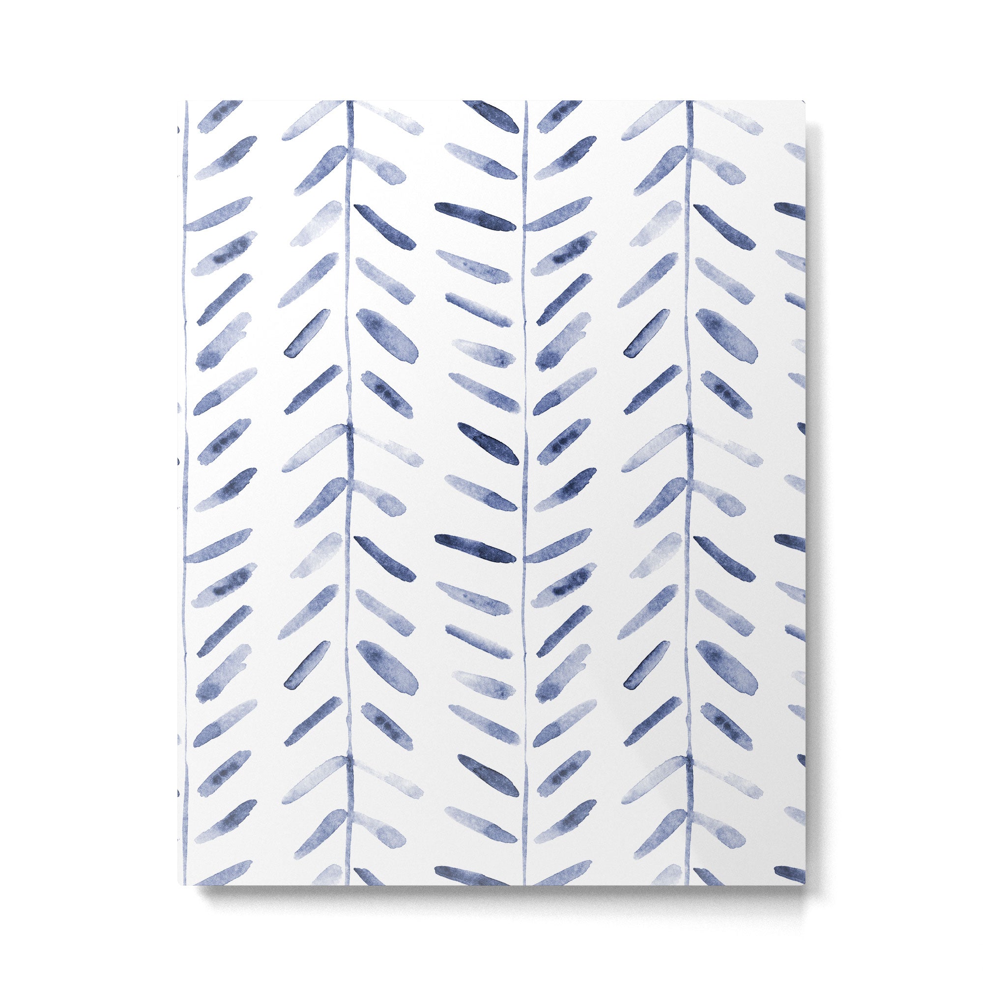 Indigo cuteness - watercolor abstract herringbone Metal Print Gallery Image 6