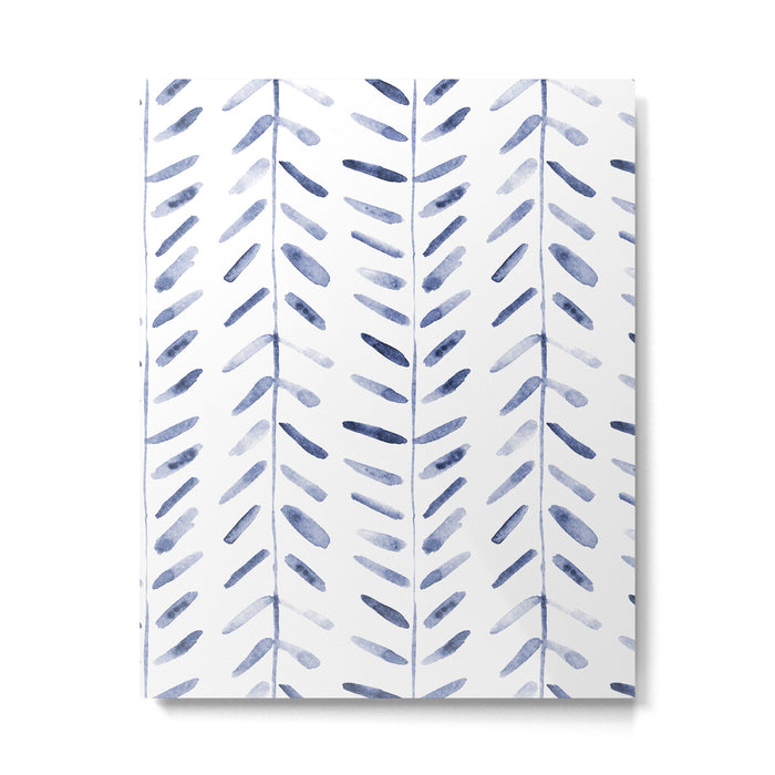 Indigo cuteness - watercolor abstract herringbone Metal Print Gallery Image 1
