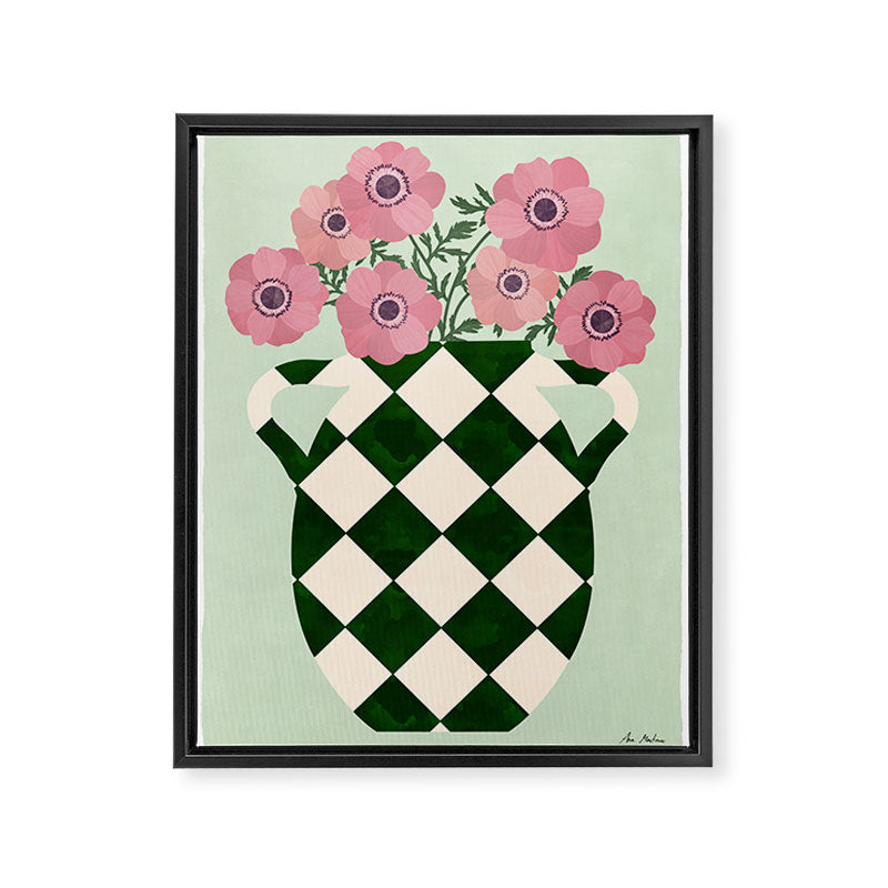 Anemones and vase Framed Canvas Print Gallery Image 6