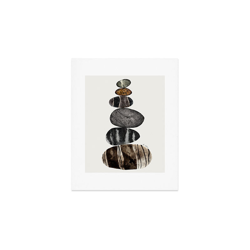 balancing beach pebbles Art Print Gallery Image 1