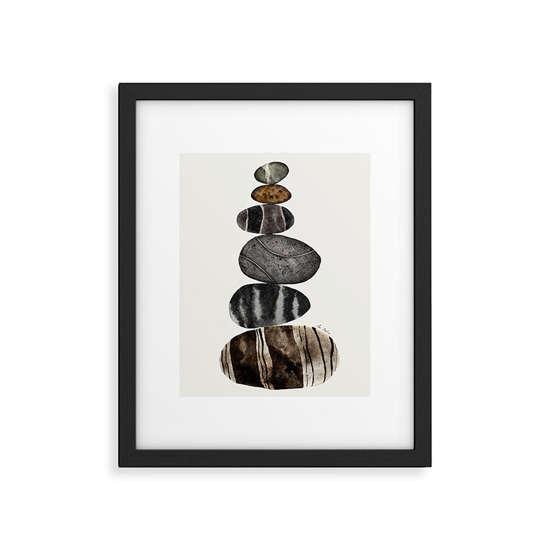 balancing beach pebbles Framed Art Print Gallery Image 5