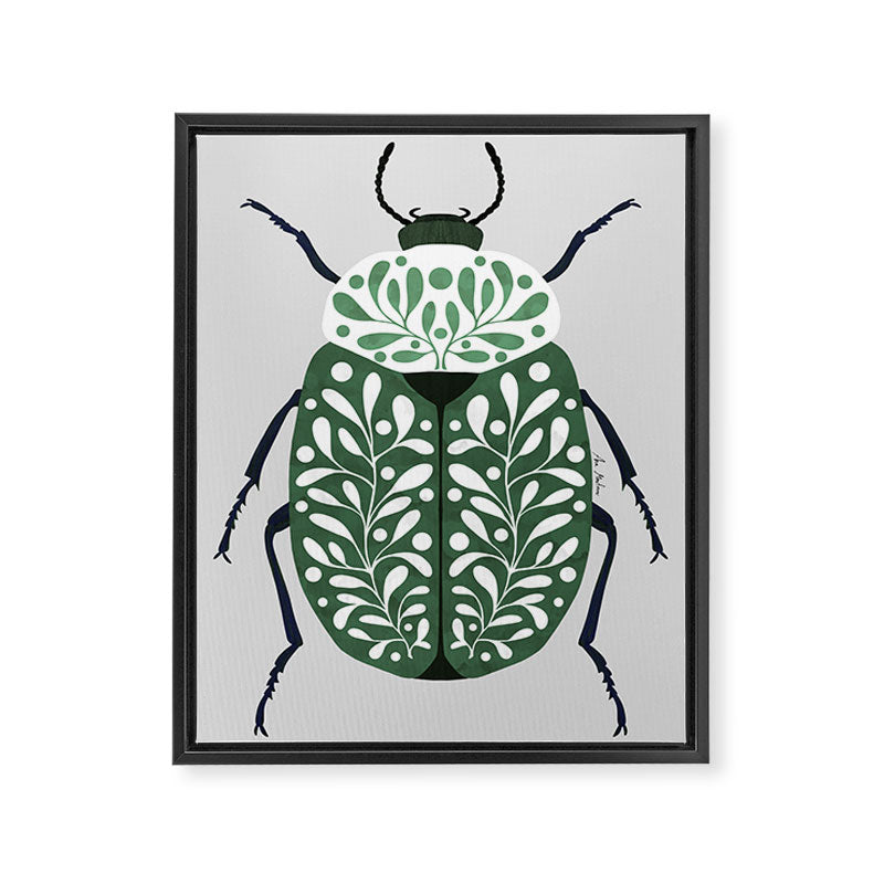 Beetle and leaves Framed Canvas Print Gallery Image 8