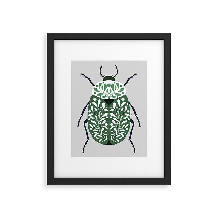 Beetle and leaves Framed Art Print Gallery Image 1