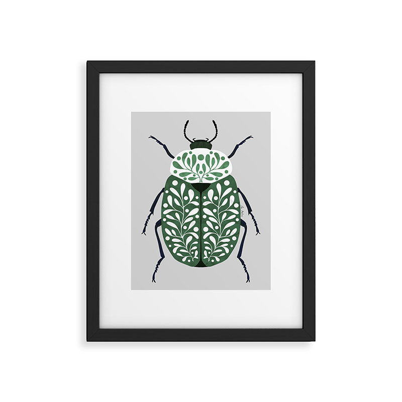 Beetle and leaves Framed Art Print Gallery Image 6