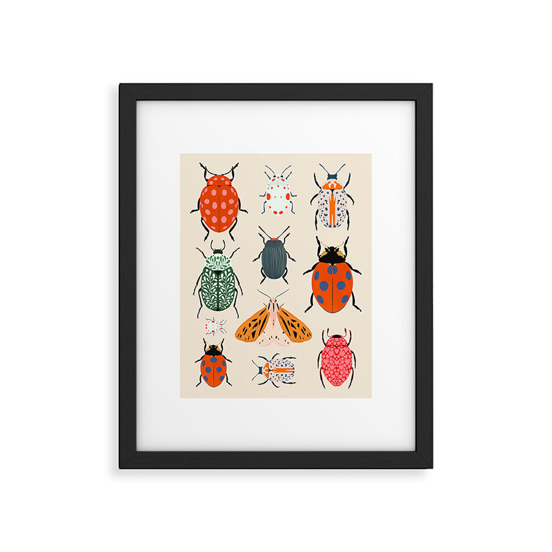 Beetles and butterfies Framed Art Print Gallery Image 5