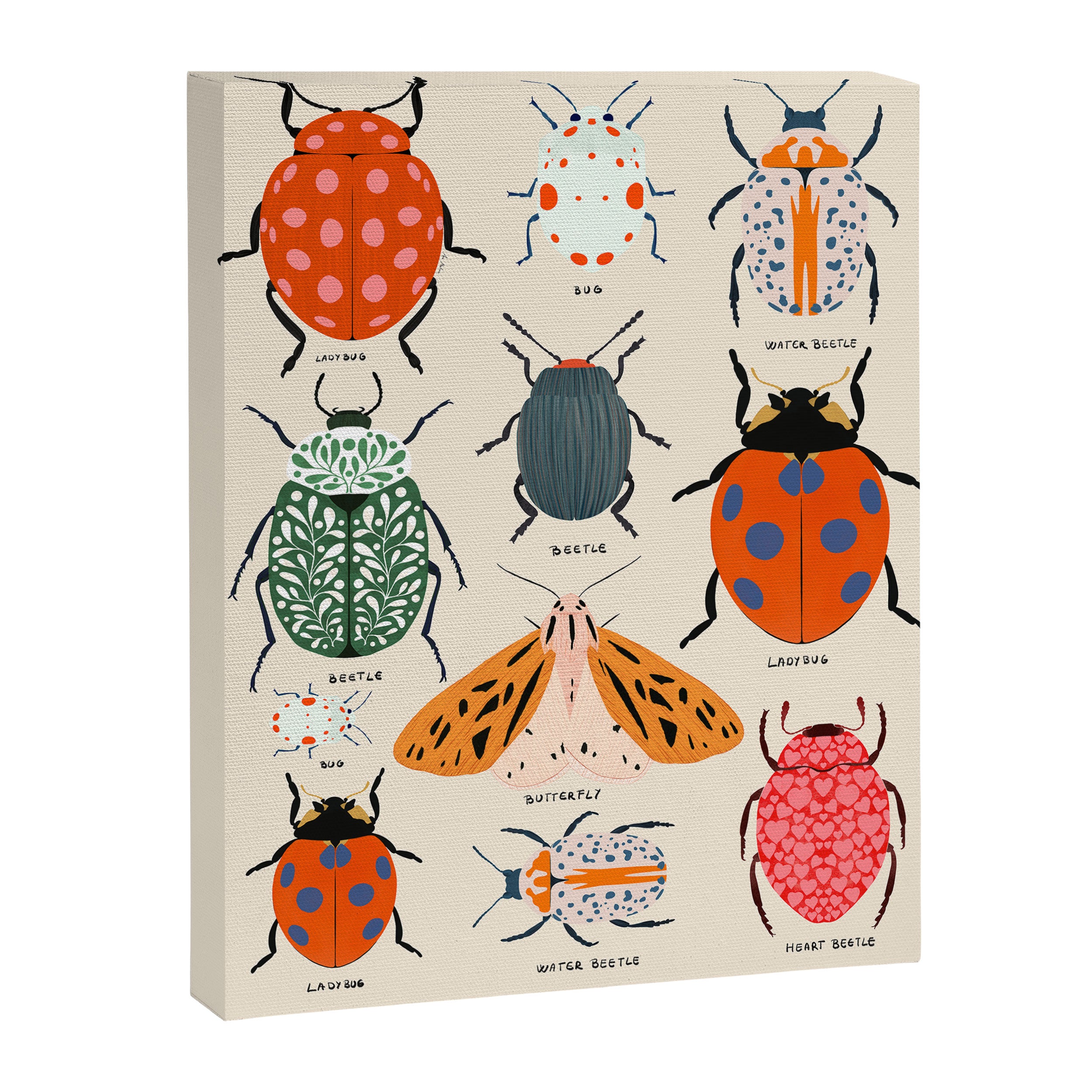 Beetles, butterflies and ladybugs Canvas Print Gallery Image 6