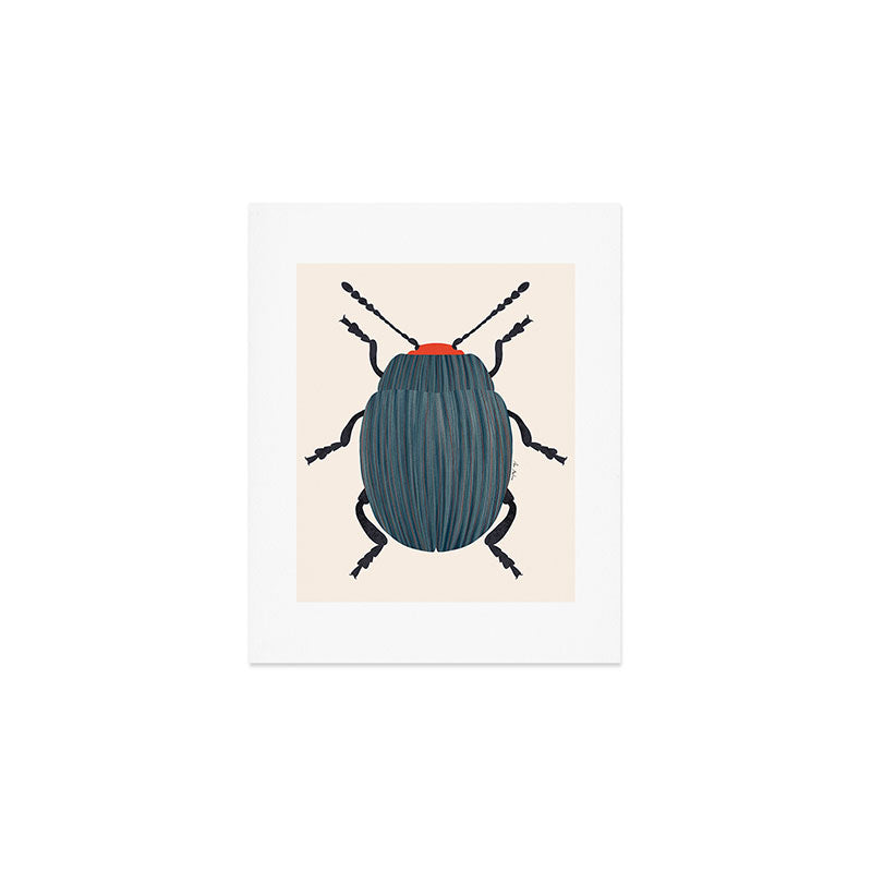 Blue and orange beetle Art Print Gallery Image 1