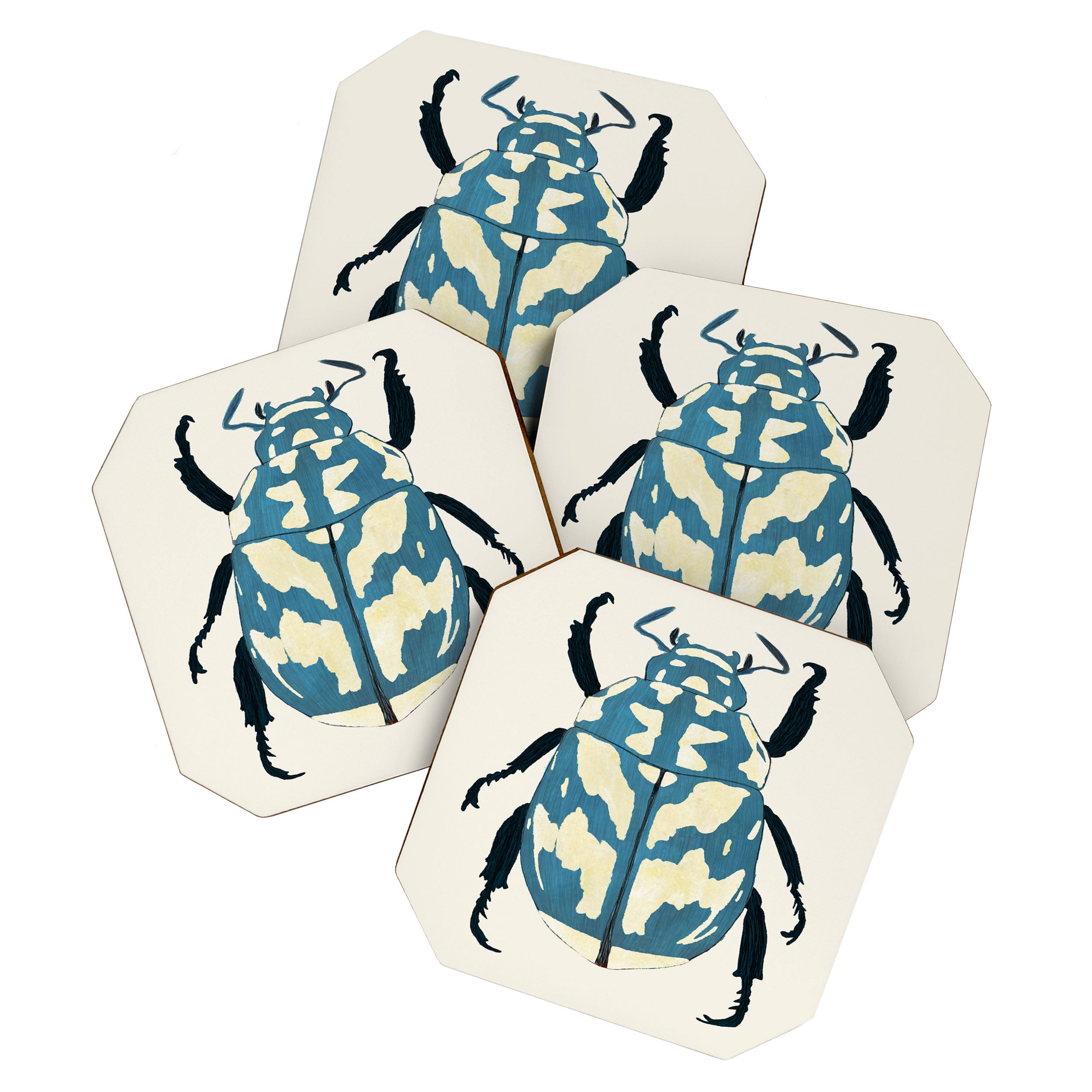 Blue beetle insect Coaster Gallery Image 1