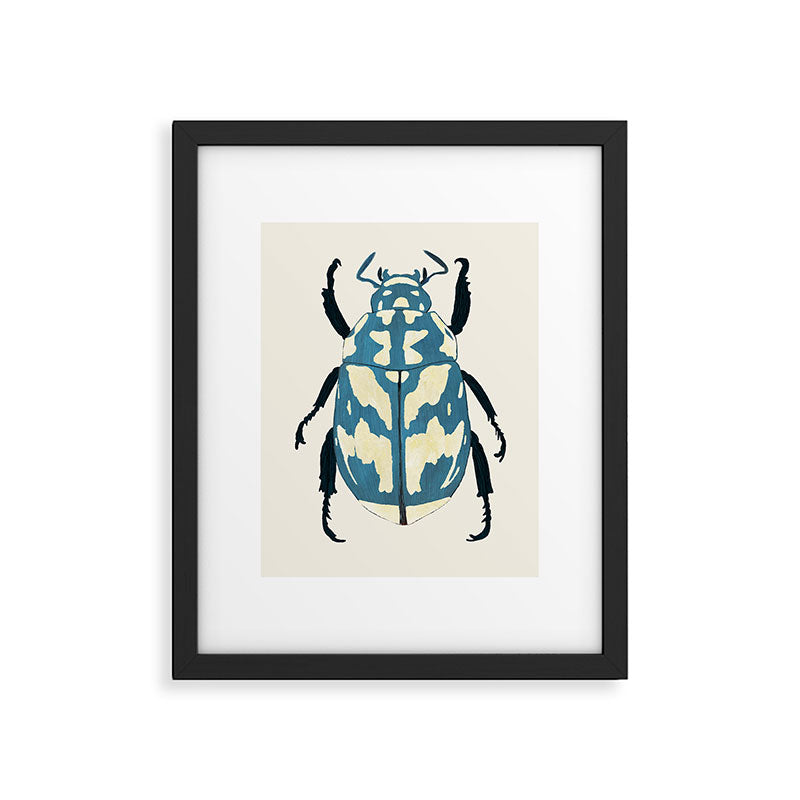 Blue beetle insect Framed Art Print Gallery Image 4