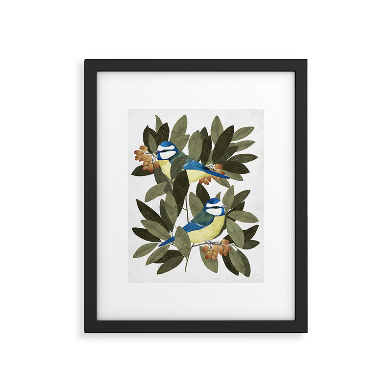Blue tit and strawberry tree Framed Art Print Gallery Image 5