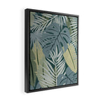 Blue tropical leaves Framed Canvas Print Gallery Image 2