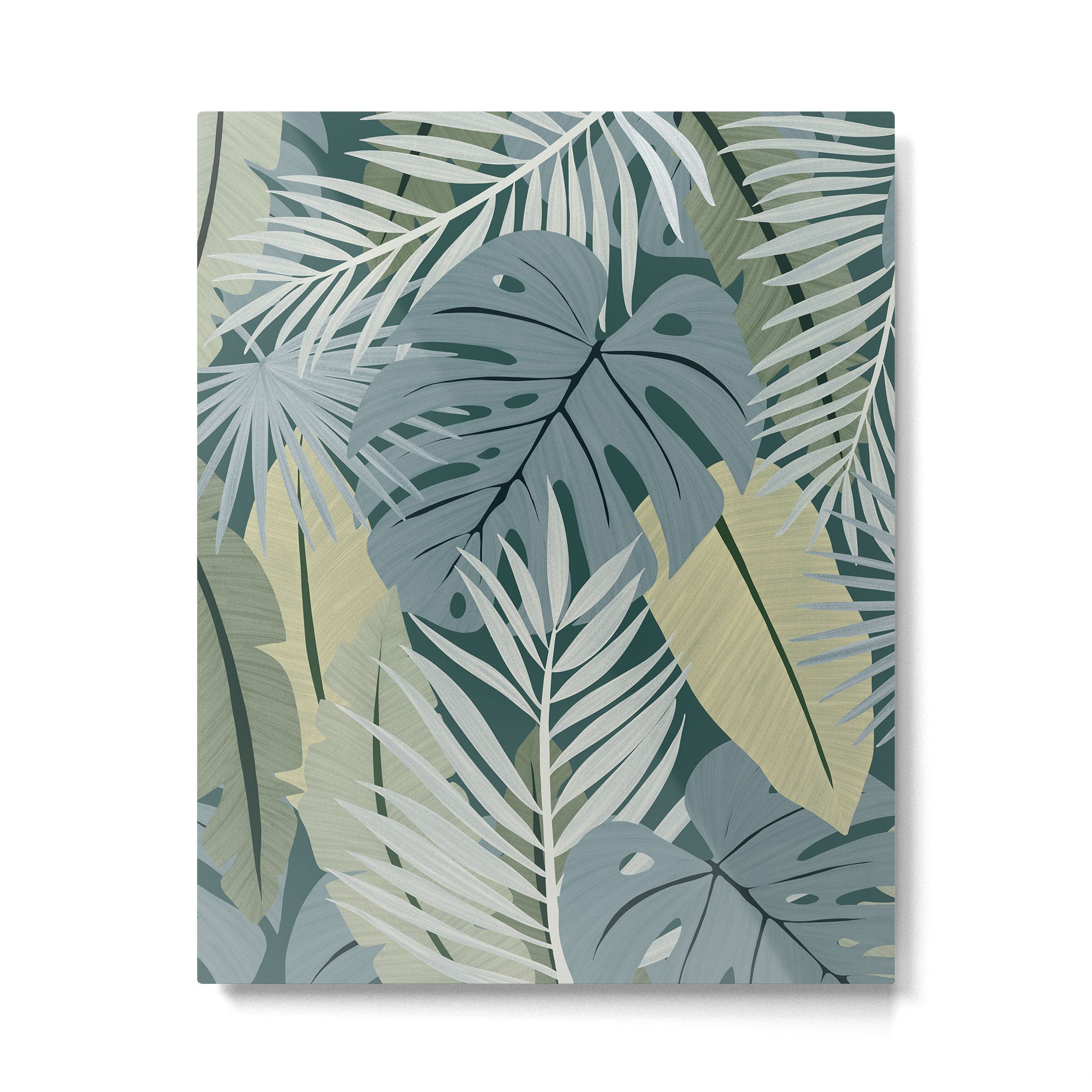 Blue tropical leaves Metal Print Gallery Image 6