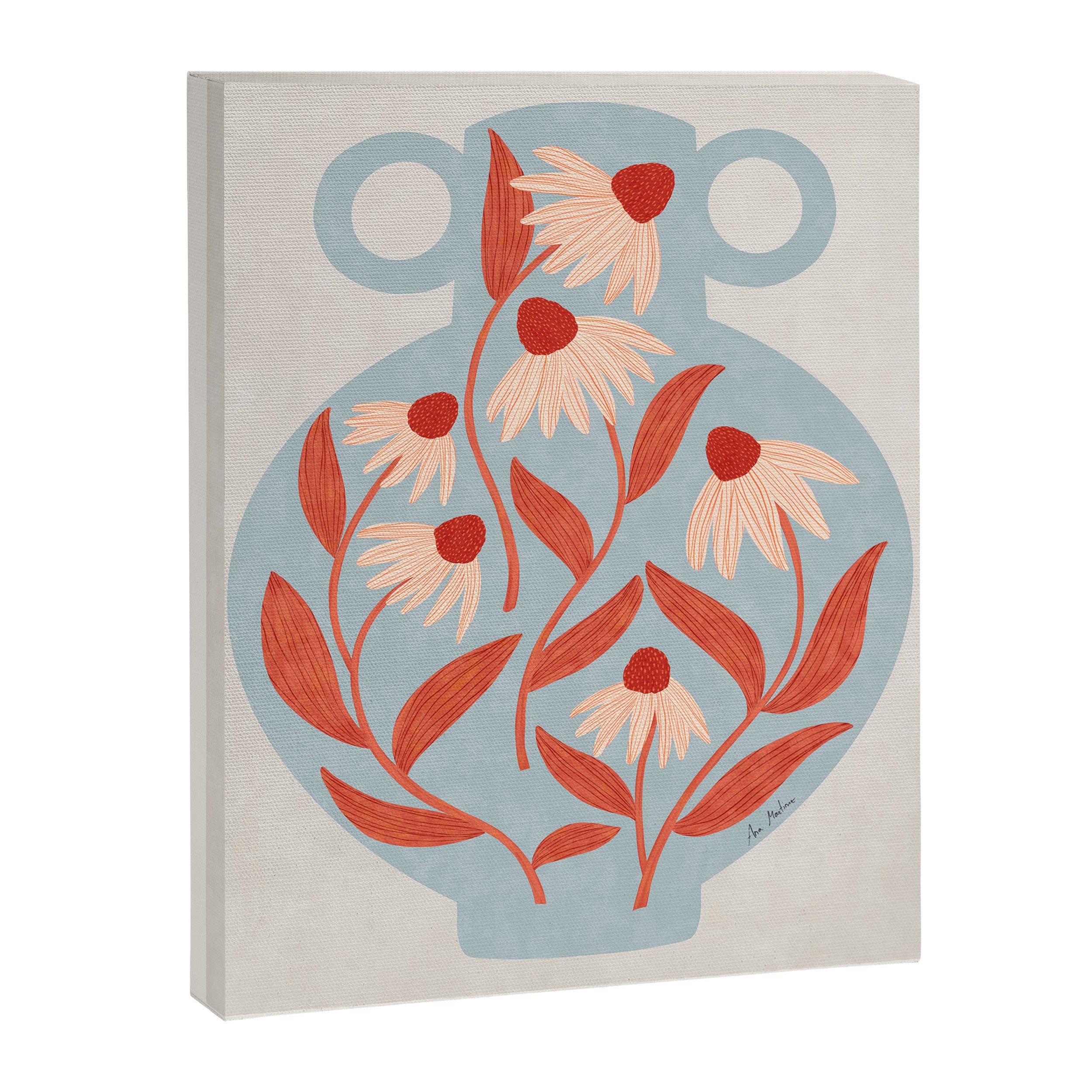 Blue Vase of Daisies Collection Canvas Print Gallery Image 6