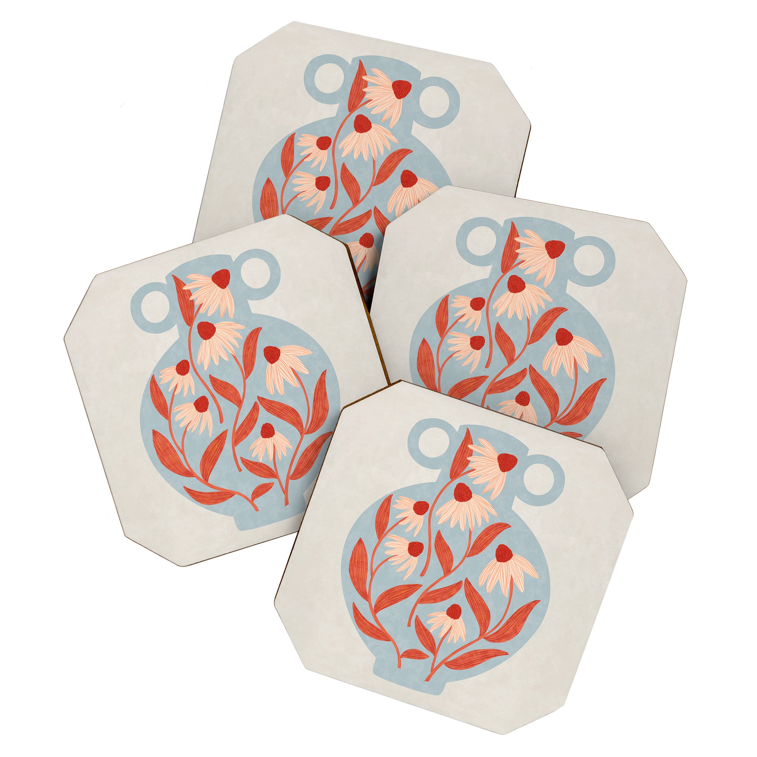 Blue Vase of Daisies Collection Coaster Gallery Image 1