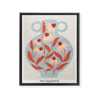 Blue Vase of Daisies Collection Framed Canvas Print Gallery Image 6