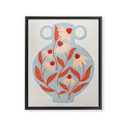 Blue Vase of Daisies Framed Canvas Print Gallery Image 6