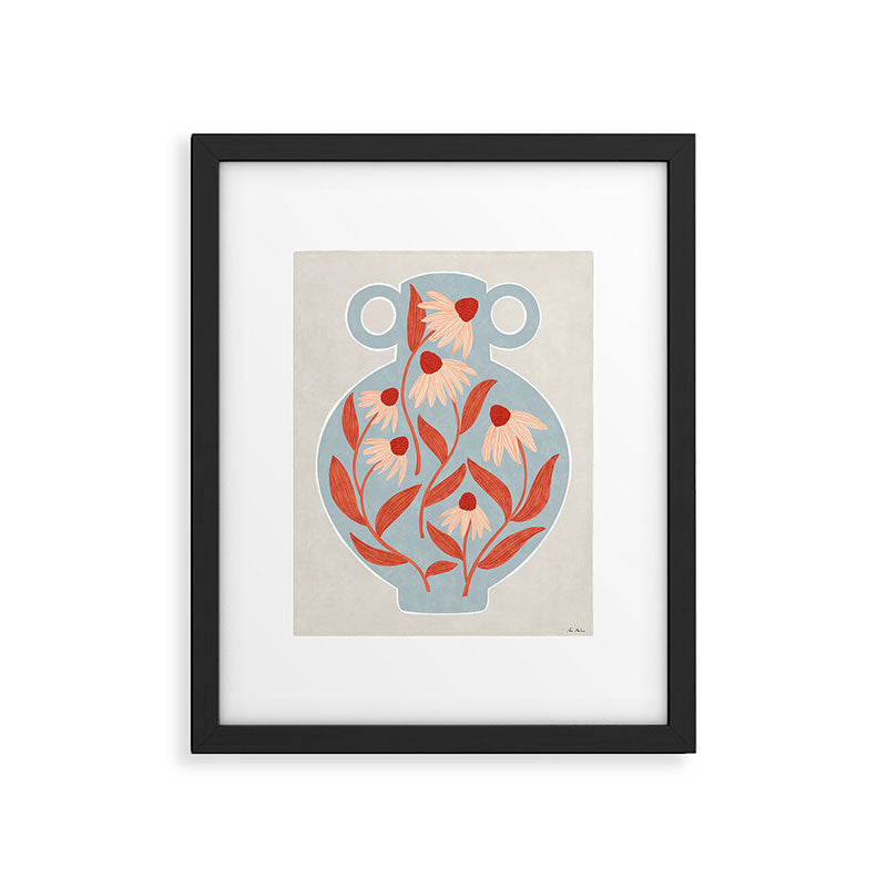 Blue Vase of Daisies Framed Art Print Gallery Image 5