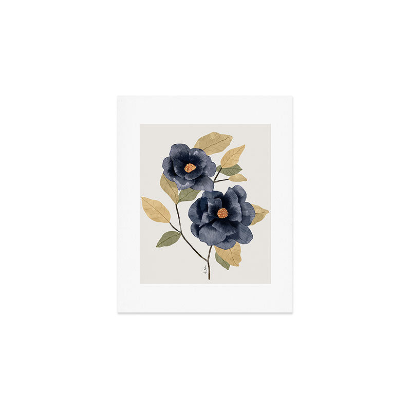Blue watercolor roses Art Print Gallery Image 1