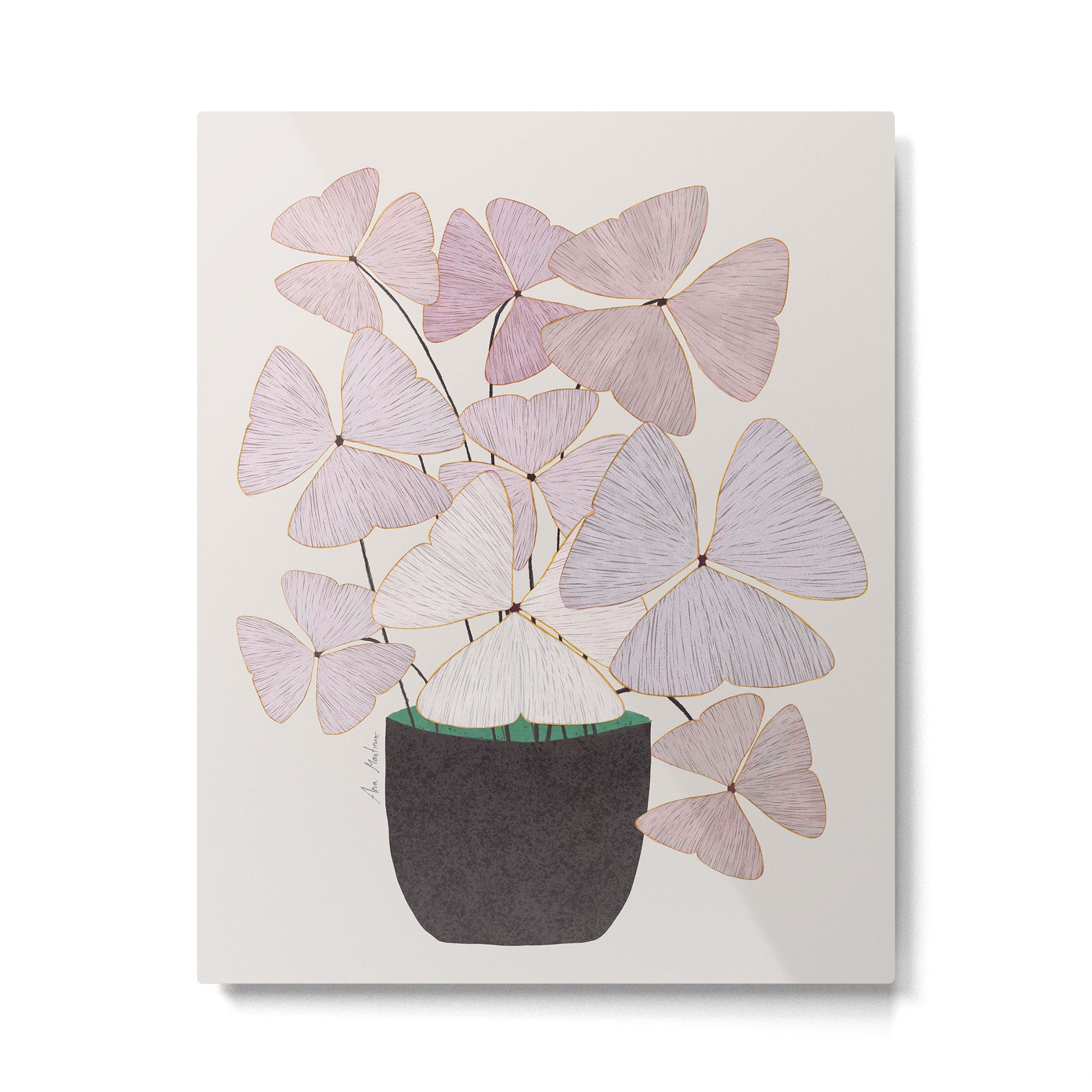  Botanical  clover Pot Metal Print Gallery Image 4