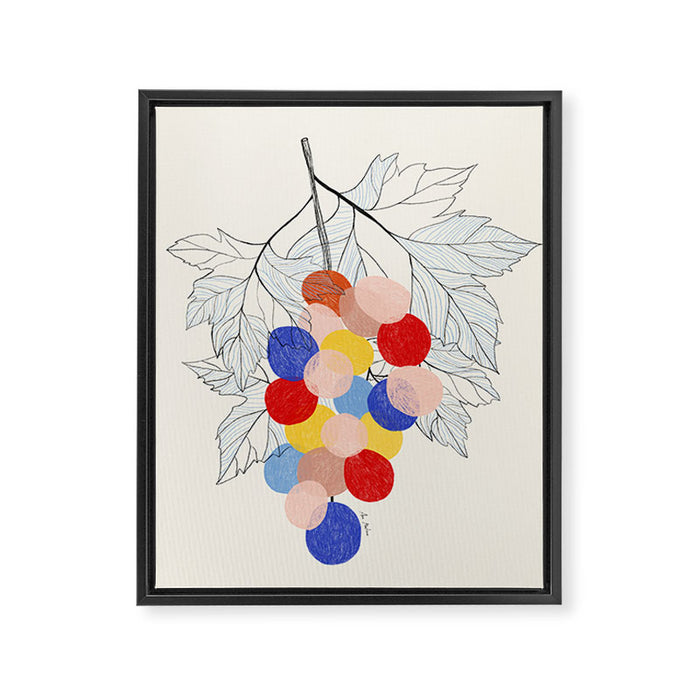 Bunch of grapes Fruit Framed Canvas Print Gallery Image 1