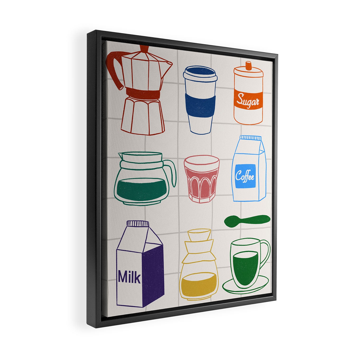 Cafe time Framed Canvas Print Gallery Image 2