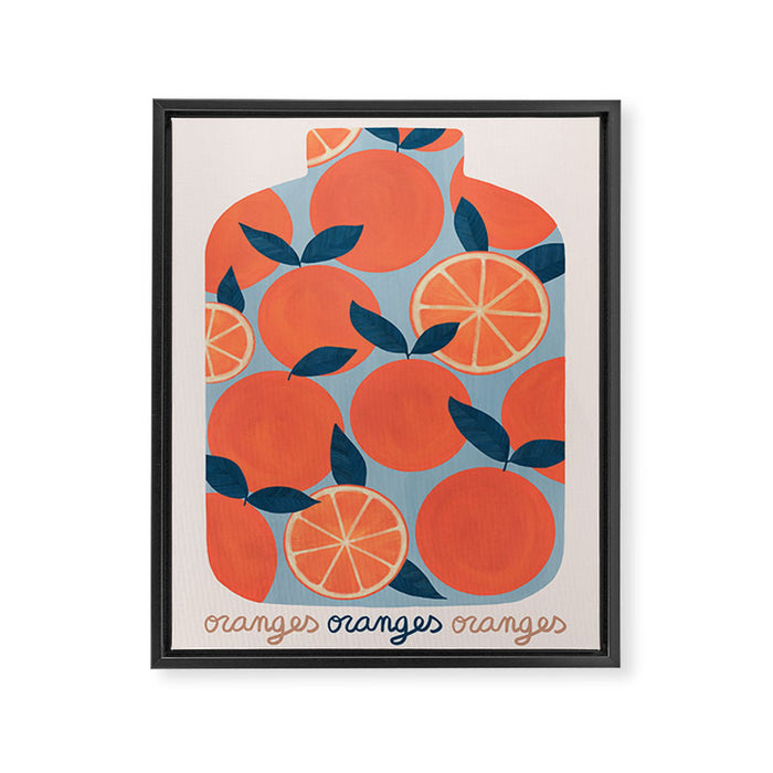 Canned Oranges Framed Canvas Print Gallery Image 1