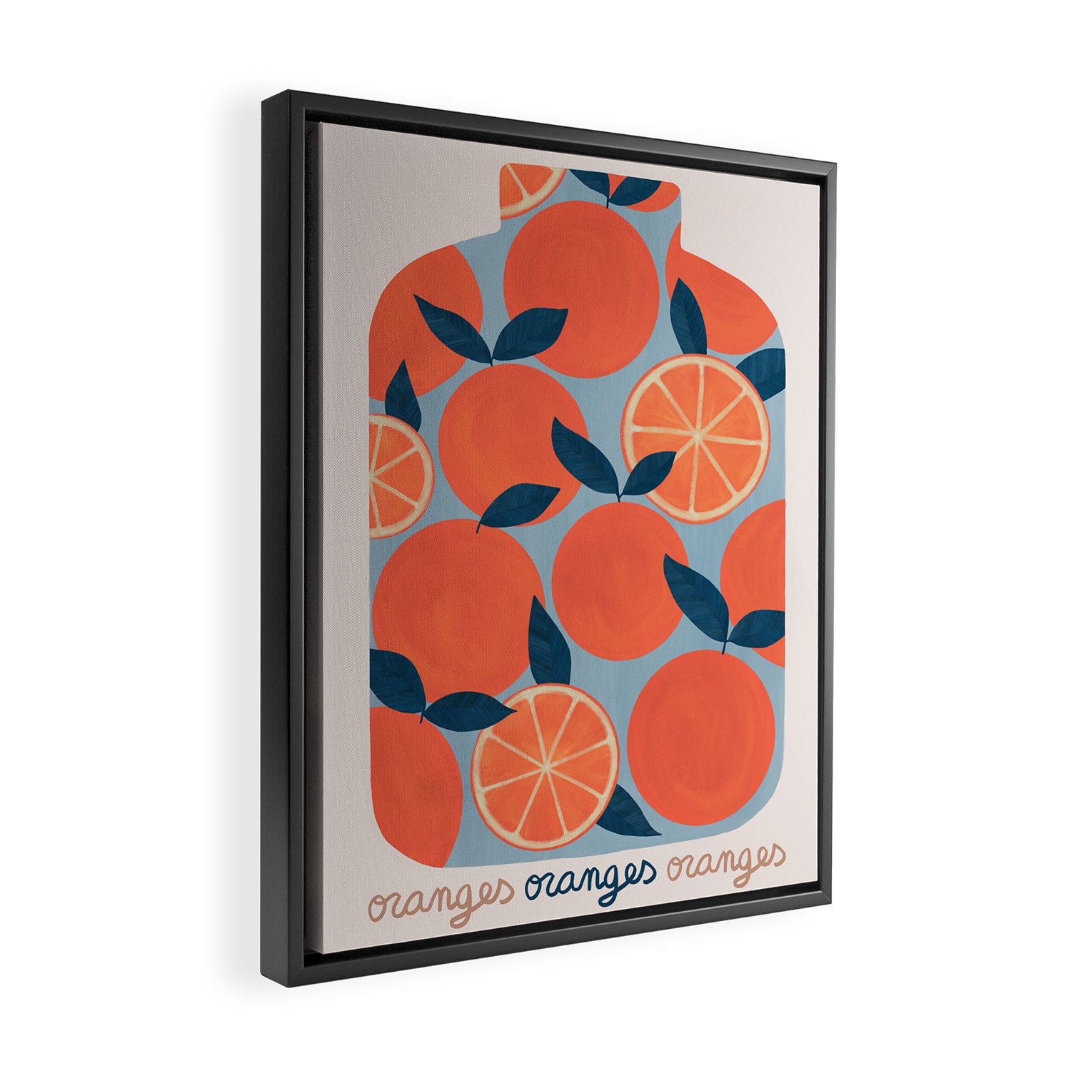 Canned Oranges Framed Canvas Print Gallery Image 2