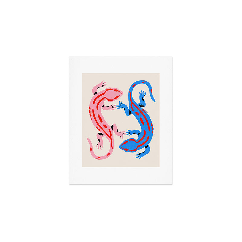 Colorful salamanders Art Print Gallery Image 1