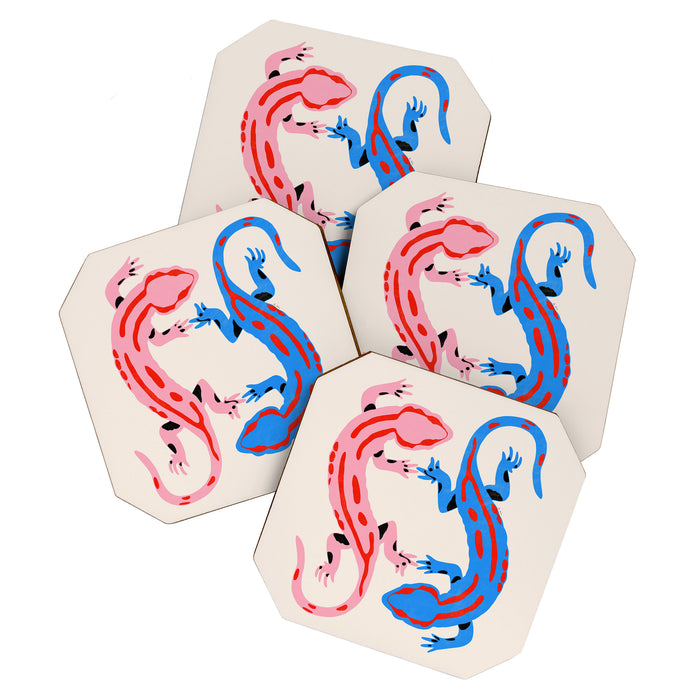 Colorful salamanders Coaster Gallery Image 1