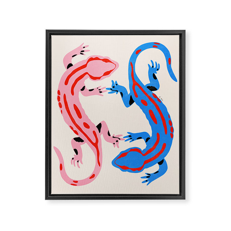 Colorful salamanders Framed Canvas Print Gallery Image 6