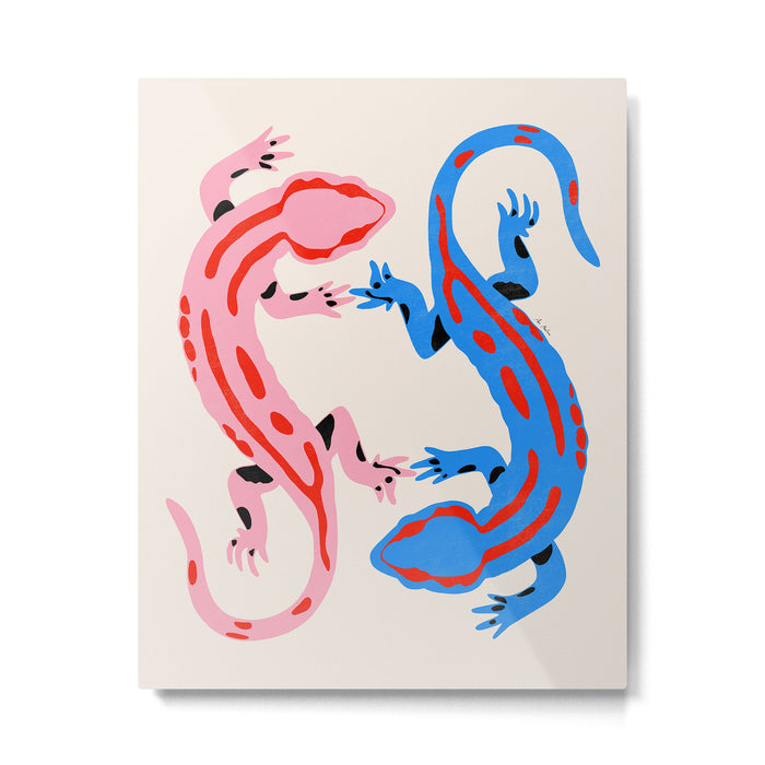 Colorful salamanders Metal Print Gallery Image 1