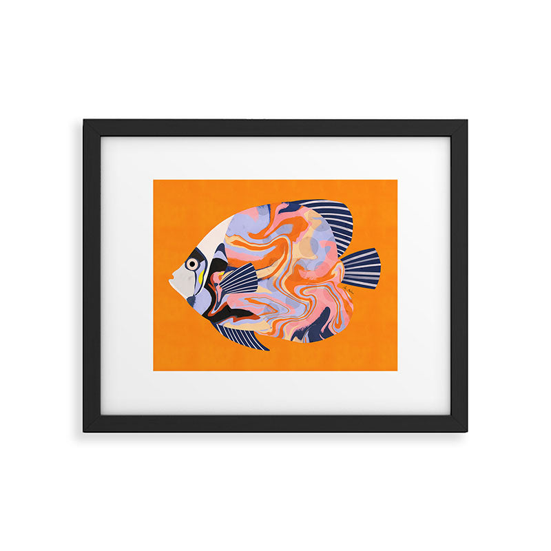 Colorful Tropical Fish and Abstract Ocean Art Framed Art Print Gallery Image 5