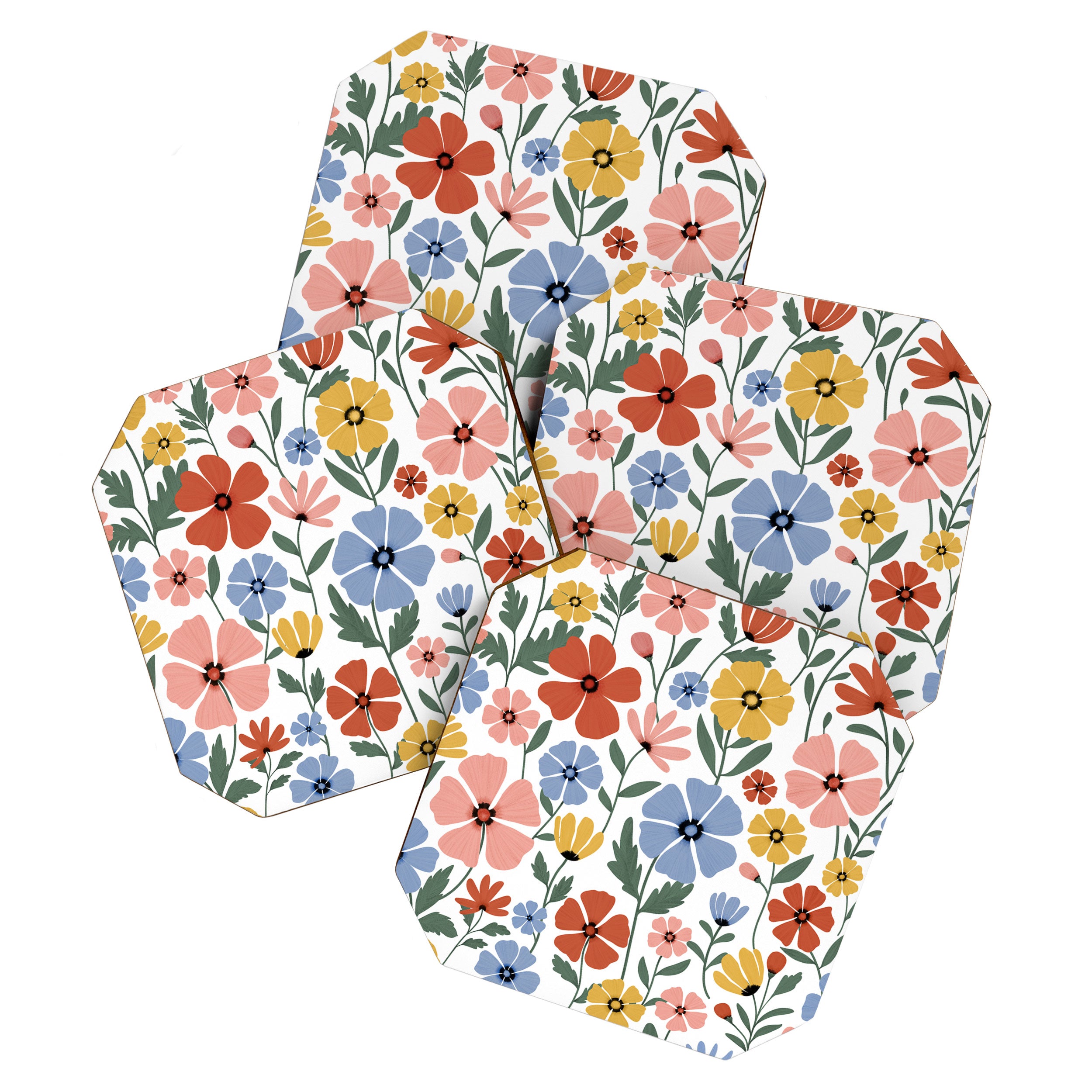 Colorful wildflowers Coaster Gallery Image 1